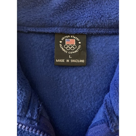 United States USA Men's Size Large Blue Fleece Vest Zip Up - Picture 4 of 7